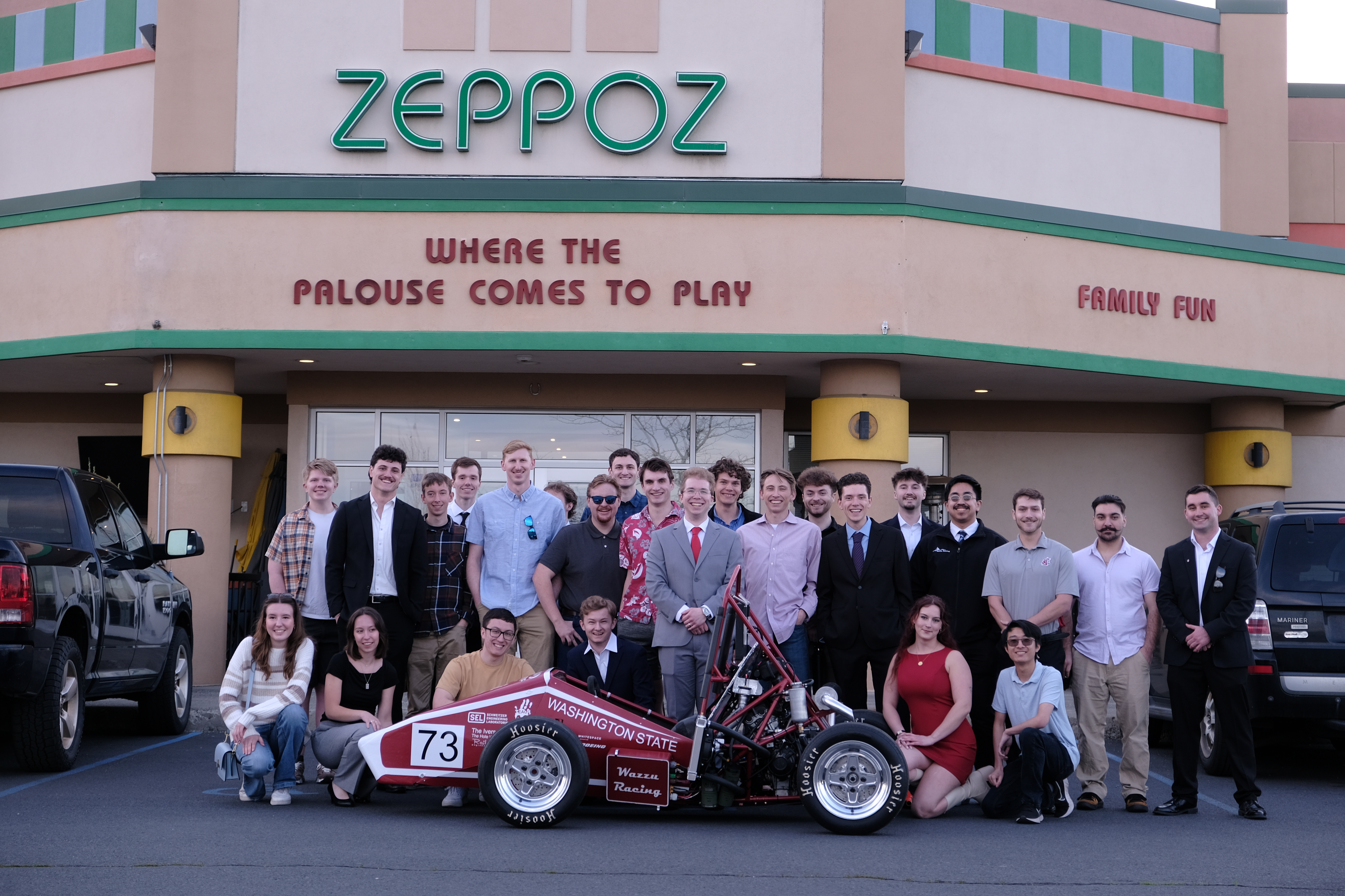 The Wazzu Racing team with the car